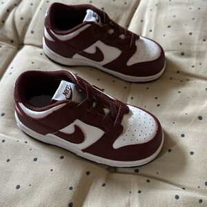 Nike Red and White Sneakers Classic Design